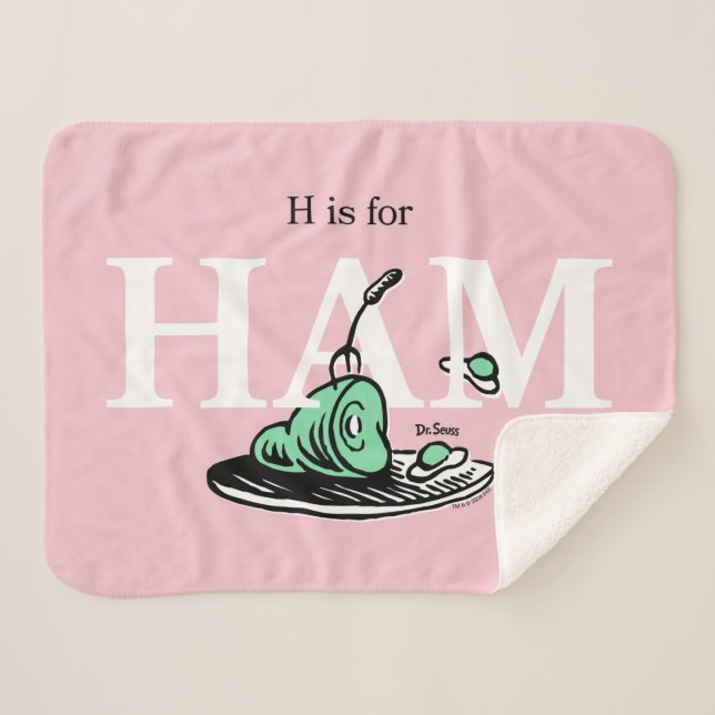Cobertor Sherpa "H é para HAM" | Design de Alfabeto (Frente (Horizontal))