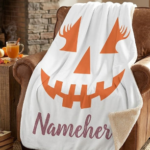 Cobertor Sherpa Halloween da Girly Jack O Lanterna Pumpkin Persona