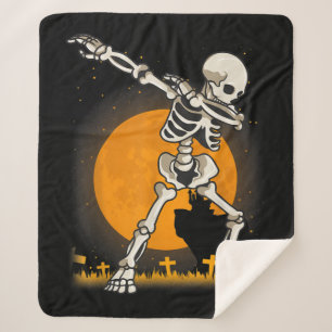 Cobertor Sherpa Halloween Dabbing Skeleton Costume
