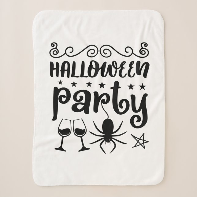 Cobertor Sherpa Halloween Party Birthday (Frente)