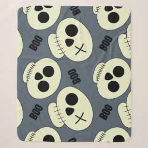 Cobertor Sherpa Halloween Skull, Design infantil.