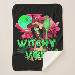 Cobertor Sherpa Halloween Witchy Vibes