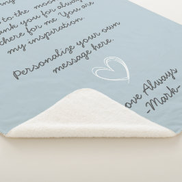 Cobertor Sherpa handwritten love letter or message custom  