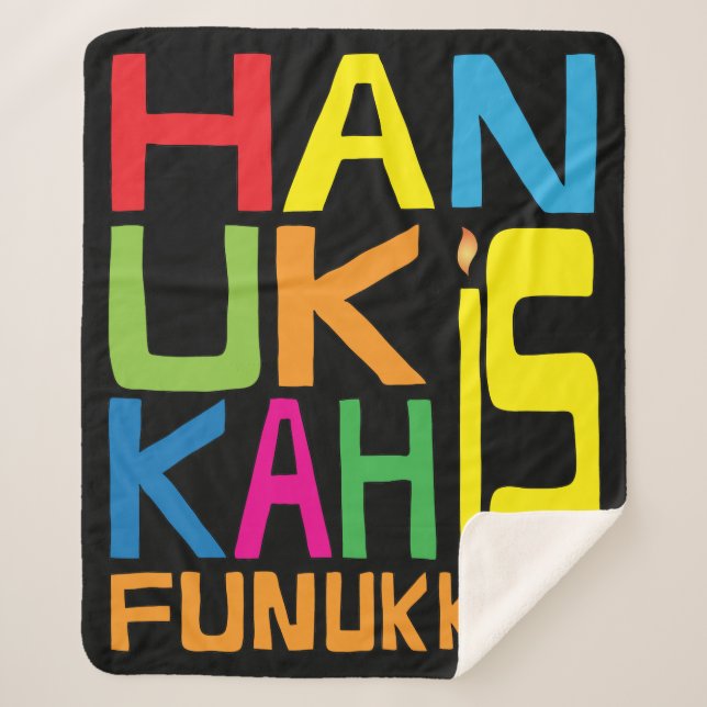 Cobertor Sherpa Hanukkah Funukkah Sherpa Blanket/Médio (Frente)