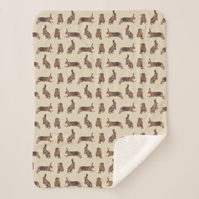 Cobertor Sherpa Hare Frenzy (Creme) (Frente)