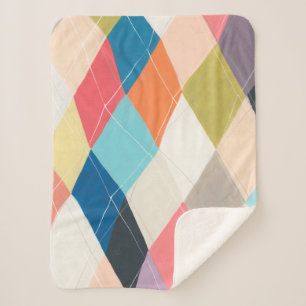 Cobertor Sherpa Harlequin Hopscotch - Padrão de Argyle