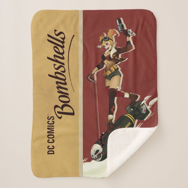 Cobertor Sherpa Harley Quinn Bombshell Pinup (Frente)