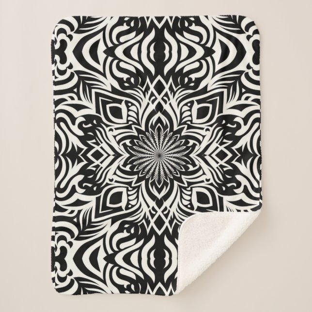 Cobertor Sherpa Harmonia B&W (Frente)