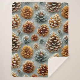 Cobertor Sherpa Harmonia de Pinecones de inverno
