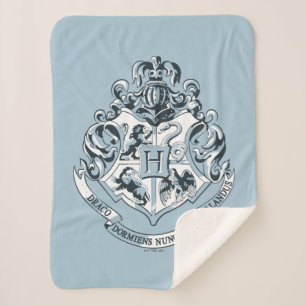 Cobertor Sherpa Harry Potter   Brasão de Hogwarts - Azul