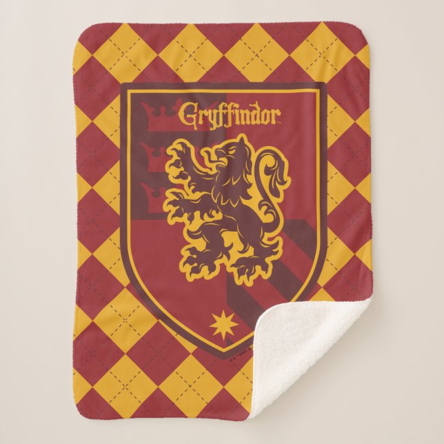 Cobertor Sherpa Harry Potter | Gryffindor House Pride Crest (Frente)