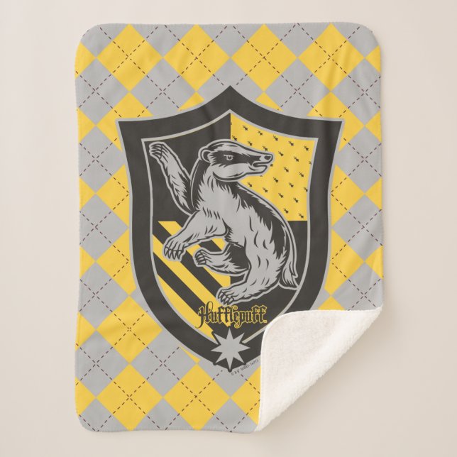 Cobertor Sherpa Harry Potter | Hufflepuff House Pride Crest (Frente)