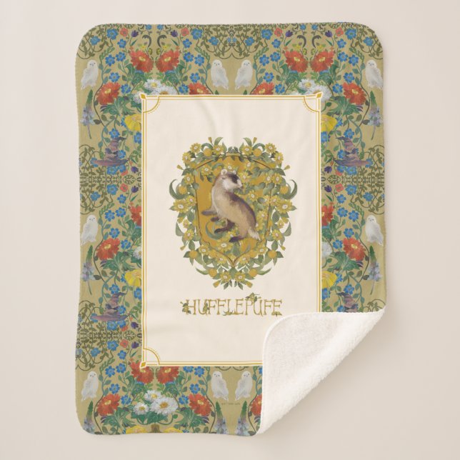 Cobertor Sherpa HARRY POTTER™ | HUFFLUFF™ Crest (Frente)
