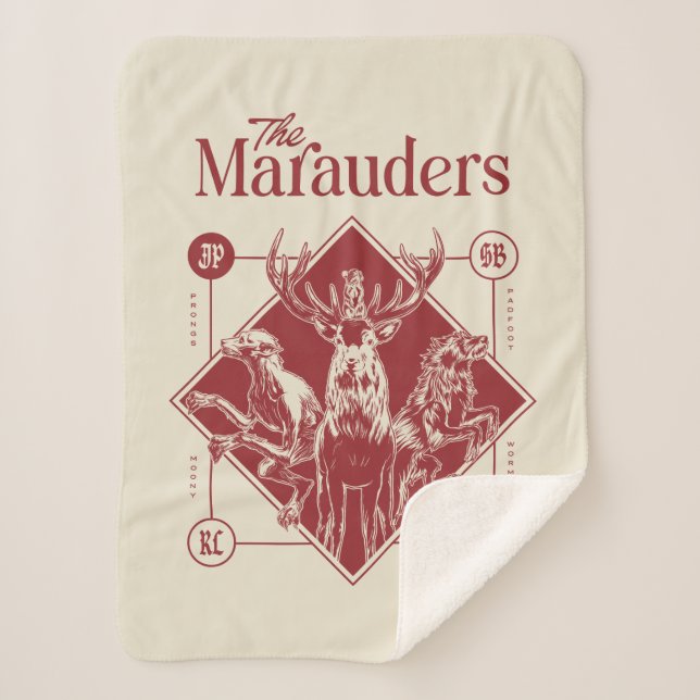 Cobertor Sherpa HARRY POTTER™ O Gráfico Marauders Animagus (Frente)