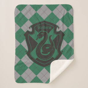 Cobertor Sherpa Harry Potter   Slytherin House Pride Crest