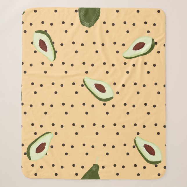 Cobertor Sherpa Healthy foods. Seamless avocado pattern,  avocado  (Frente)