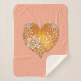 Cobertor Sherpa Heart Me on Orange AI art