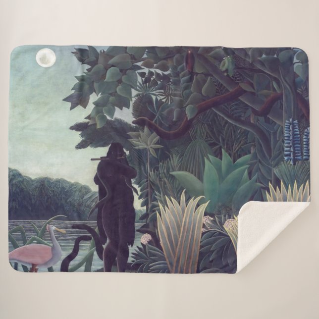 Cobertor Sherpa Henri Rousseau - A Cobra Charmer (Frente (Horizontal))