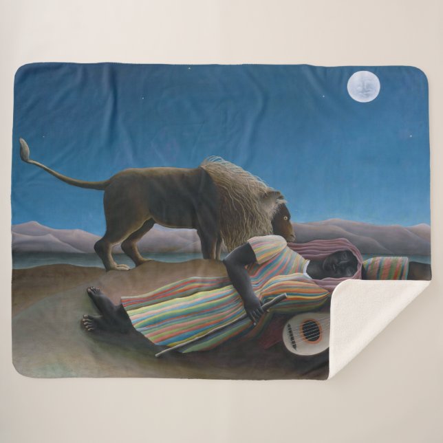 Cobertor Sherpa Henri Rousseau - O Cigano Dormente (Frente (Horizontal))
