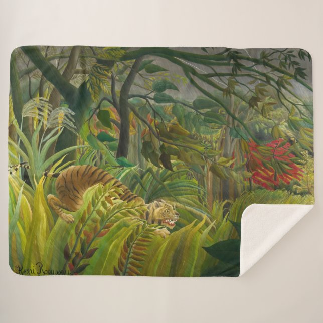 Cobertor Sherpa Henri Rousseau - Surpreendido! (Frente (Horizontal))