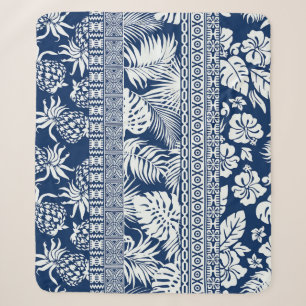 Cobertor Sherpa Hibiscus, folhas: papel de parede do ornamento hav