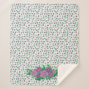 Cobertor Sherpa Hibiscus roxo