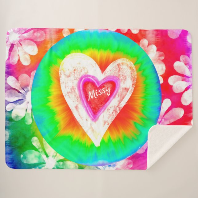Cobertor Sherpa Hippy Heart (Frente (Horizontal))