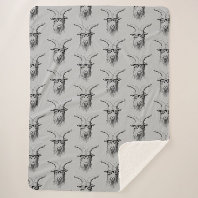 Cobertor Sherpa Hipster de cinza (Frente)