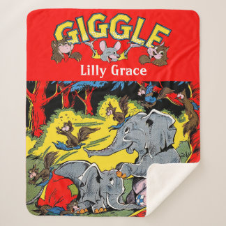 Cobertor Sherpa Histórias em quadrinhos De Vintage De Elefante Ani