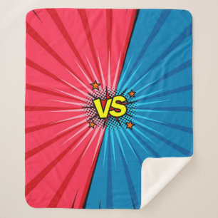 Cobertor Sherpa Histórias em quadrinhos versus fundo, estilo cláss