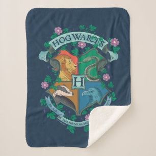 Cobertor Sherpa HOGWARTS™ Floral Crest