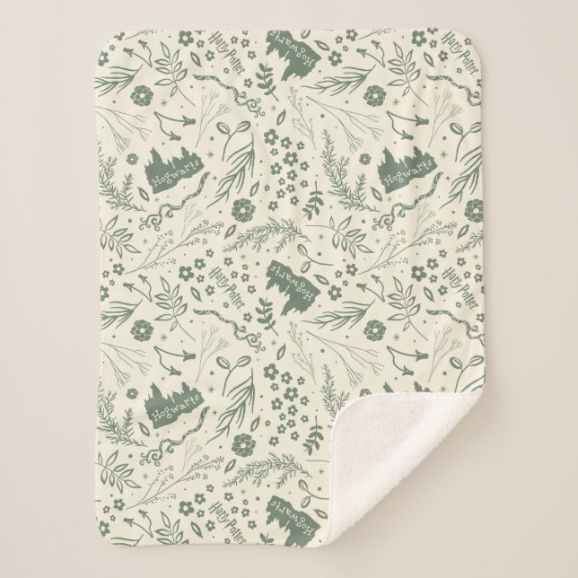 Cobertor Sherpa HOGWARTS™ Herbology Magic Patterno (Frente)