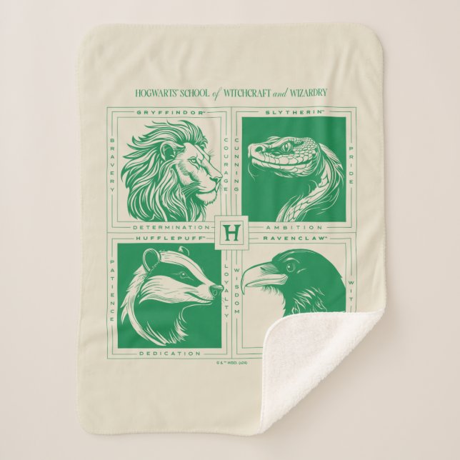 Cobertor Sherpa HOGWARTS™ House Animal Grid (Frente)