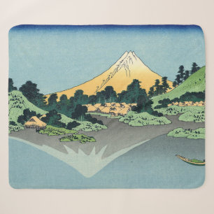 Cobertor Sherpa Hokusai Monte Fuji reflete no lago Kawaguchi