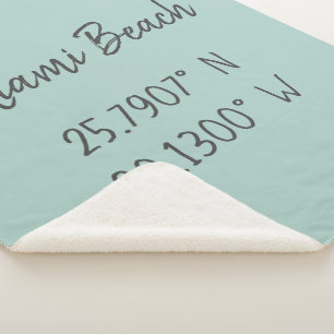 Cobertor Sherpa Home GPS Coordena Longitude Latitude Miami