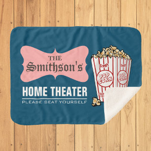 Cobertor Sherpa Home Theater de Nomes Personalizados Retroativos