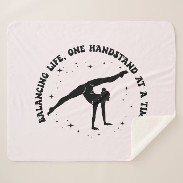 Cobertor Sherpa Homenagem às ginásticas para a Vida Equilibrada (Frente (Horizontal))