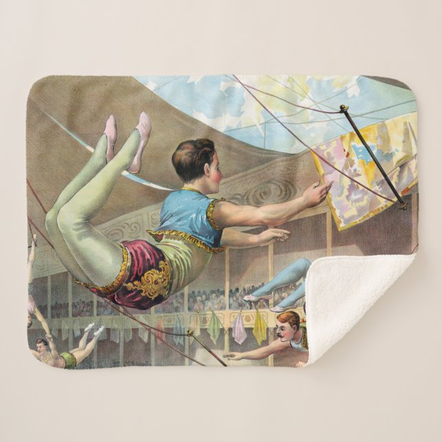 Cobertor Sherpa Homens Acrobats Atuando Em Um Circo (Frente (Horizontal))