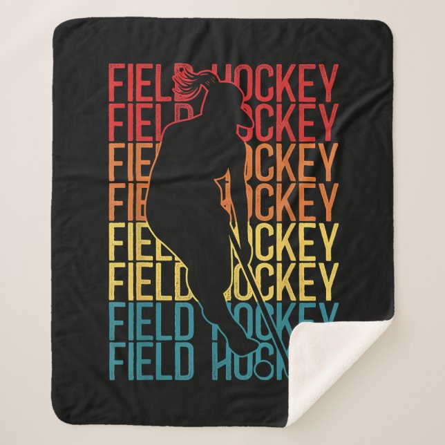 Cobertor Sherpa Hóquei em Campo Retro Vintage (Frente)