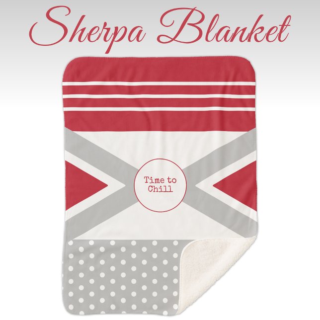 Cobertor Sherpa Hora de Encher o Vermelho e a cinza (Criador carregado)