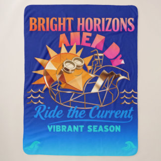 Cobertor Sherpa Horizontes Brilhantes Tipografia de Verão Montar a