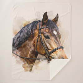 Cobertor Sherpa Horse Head Sherpa Blanket