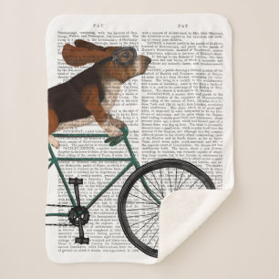 Cobertor Sherpa Hound Basset na Bicicleta