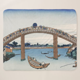 Cobertor Sherpa Housai Monte Fuji visto de baixo da ponte masculin