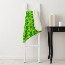 COBERTOR SHERPA HULA HAVAIANA (HIBÍSCO) LIMÃO VERDE