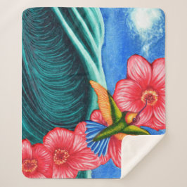 Cobertor Sherpa Hummingbird Ocean