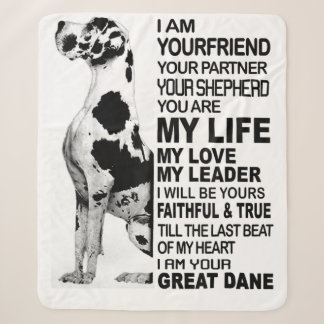 Cobertor Sherpa I am your friend your partner your dog Great Dane