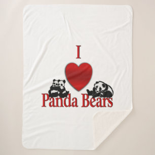 Cobertor Sherpa I Heart Panda Bears