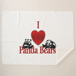 Cobertor Sherpa I Heart Panda Bears