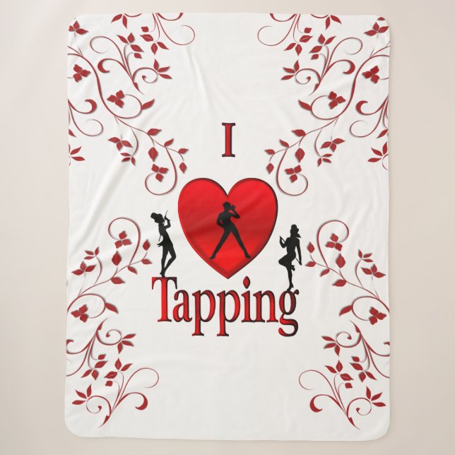 Cobertor Sherpa I Heart Tap Dance (Frente)